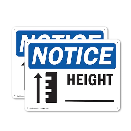 Signmission Height _, 14 in W x Rectangle, Plastic OS-2PACK-NS-P-1014-L-13452